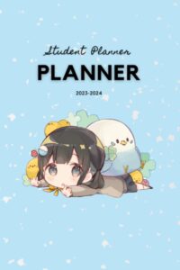 student planner 2023-2024, 6 x 9 inches, cute anime design: a great productive to stay organized