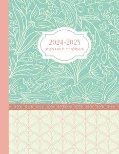 2024-2025 monthly wellness planner: two year schedule organizer | 24 months jan 2024 to dec 2025 agenda with holidays | vintage cover