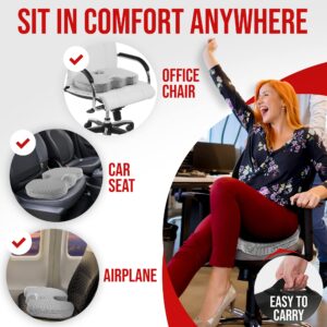 FORTEM Chair Seat Cushion (Mesh, Grey) + Lumbar Support