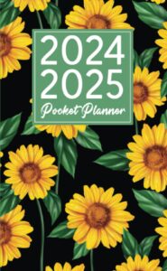 2024-2025 pocket planner: 2 year pocket calendar january 2024 to december 2025 - sunflower pattern