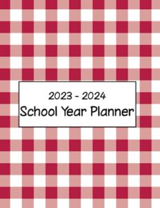 school year planner 2023-2024 - red check