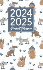 2024-2025 pocket planner: 2 year pocket calendar january 2024 to december 2025 - dogs pattern