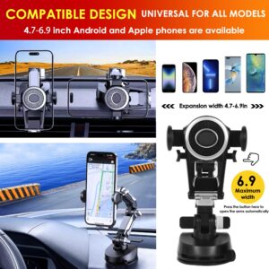 Heavy-Duty Truck Phone Holder Mount for Dashboard and Windshield - 16.9-inch Long Arm, Super Suction Cup, and Ultimate Stability -Sleek Gray Design, Perfect for Pickup Trucks