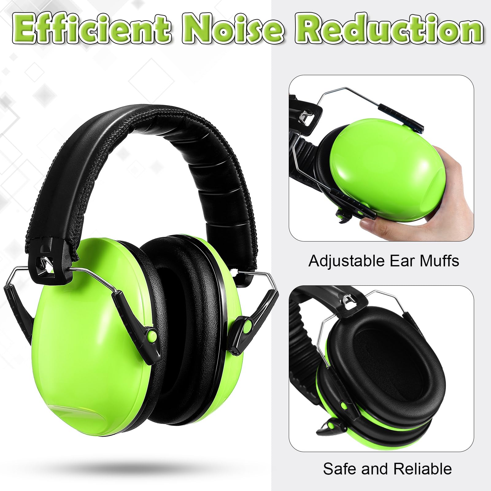 6 Pcs Kids Ear Protection Earmuffs Noise Canceling Headphones Adjustable Ear Muffs Noise Reduction Headphones for Autism Children (Blue,Green,Pink)