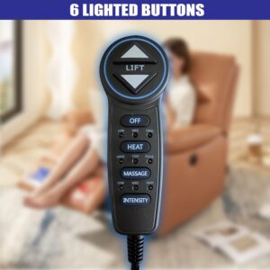 Kroshine Lift Chair Power Recliner Replacement 6 Button 5 Pin Prong MLSK55-A1 Hand Control Handset Remote