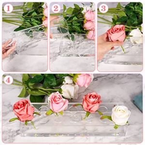 2 Pieces Acrylic Flower Vase Rectangular, Clear Floral Centerpiece for Dining Table 28 Inch Long Rectangle Acrylic Vase for Home Wedding Dining Table Decor