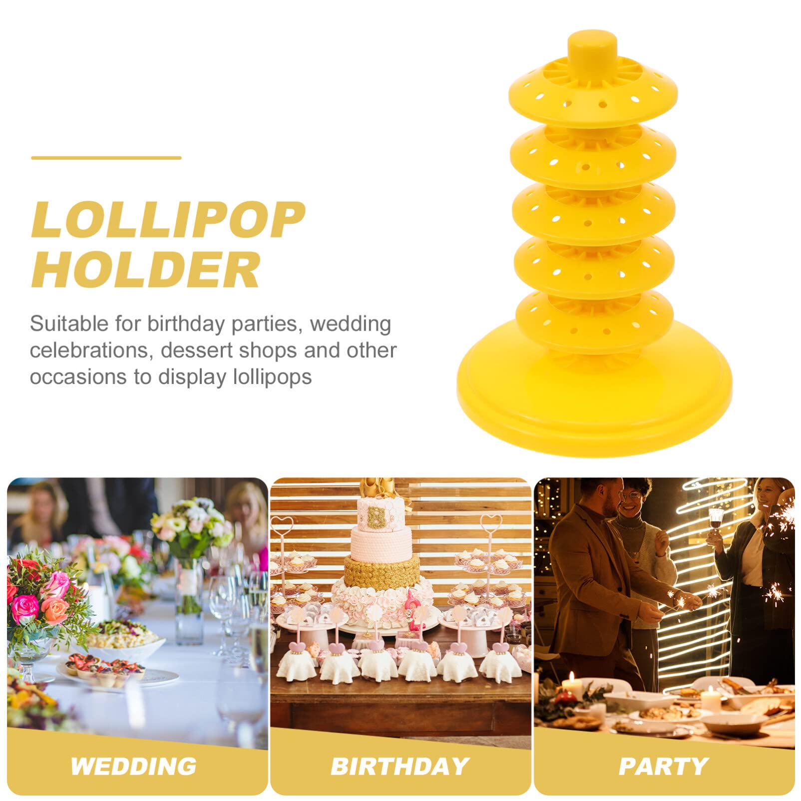 Luxshiny 1 Set 2pcs pp Material Socket Cup Lollipop Wedding Candy cart Food Cake Stand Ring Shelf Candy Cake pp Display Stand Porous Multi-Layer Bracket Adjustable Dessert Table Container