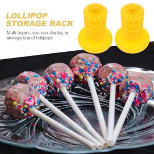 Luxshiny 1 Set 2pcs pp Material Socket Cup Lollipop Wedding Candy cart Food Cake Stand Ring Shelf Candy Cake pp Display Stand Porous Multi-Layer Bracket Adjustable Dessert Table Container