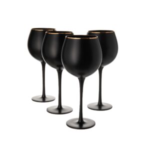 itrusty black and gold premium wine glasses set of 4 perfect for red/white wine, champagne, and special occasion