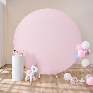 7.2ft baby pink round backdrop cover suitable for 7ft/7.2ft circle stand polyester iovry birthday party wedding photography circle arch backdrop cover