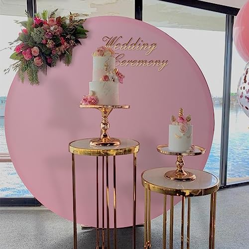 7.2ft Baby Pink Round Backdrop Cover Suitable for 7ft/7.2ft Circle Stand Polyester Iovry Birthday Party Wedding Photography Circle Arch Backdrop Cover