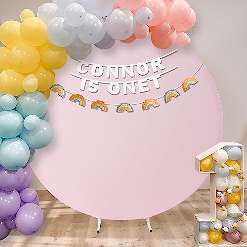 7.2ft Baby Pink Round Backdrop Cover Suitable for 7ft/7.2ft Circle Stand Polyester Iovry Birthday Party Wedding Photography Circle Arch Backdrop Cover