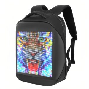 taysem led backpack motorcycle backpack - cool laptop backpacks for men smart led backpack with programmable pix screen (a)