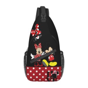 grehge ute anime cartoon sling bag crossbody backpack shoulder bag lightweight waterproof chest bag for sports outdoor trave -f17