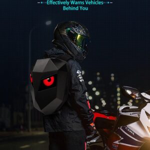 Taysem LED Backpack with Eyes - Led Motorcycle Backpack Waterproof LED Knight Backpack with Programmable Screen Christmas Gift (B)