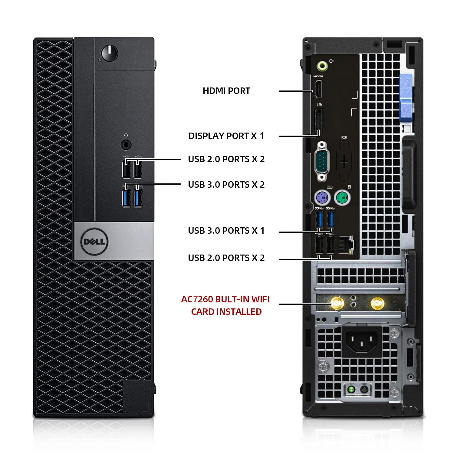 Dell OptiPlex 3040 Desktop Computers PC, Intel Core i7-6700 3.4GHz,16GB Ram New 512GB SSD, Refurbished Desktop Computer