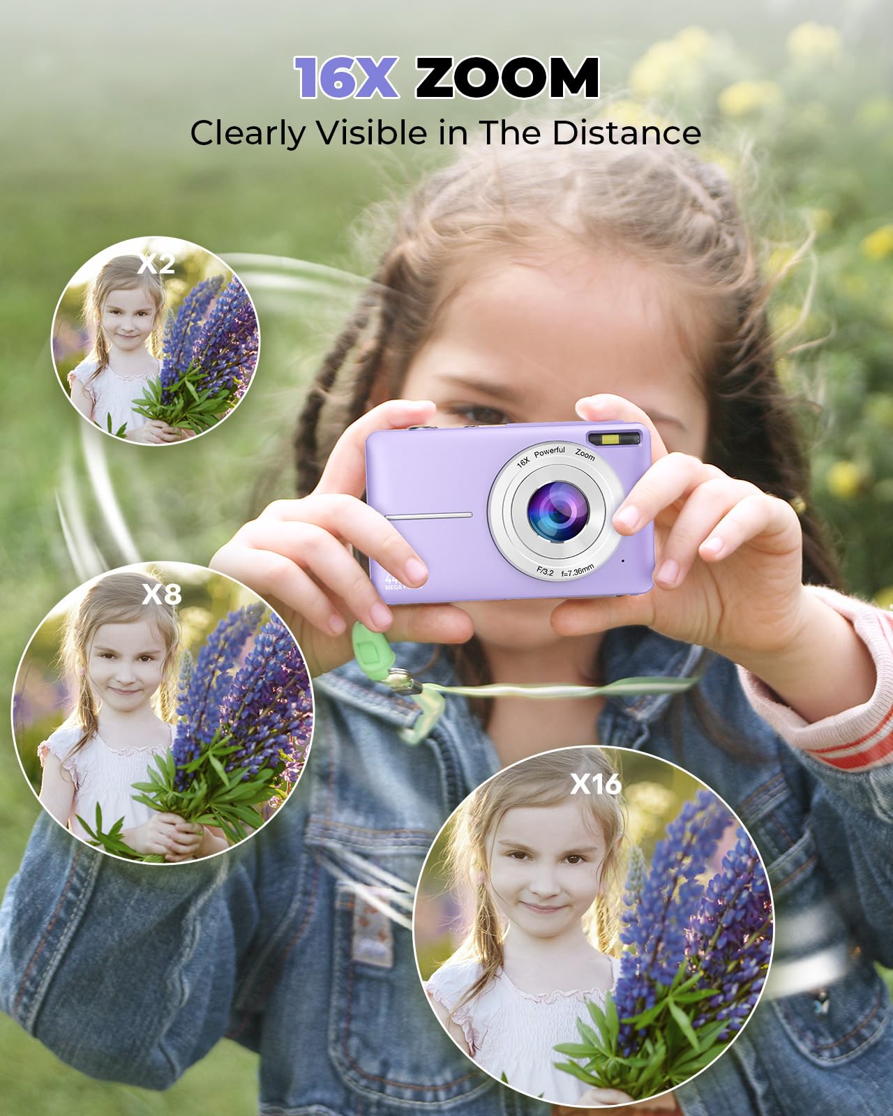 Digital Camera,Kids Camera with 32GB Card,Nsoela FHD 1080P 44MP Compact Vlogging Camera,Point and Shoot Camera 16X Digital Zoom, Portable Mini Kids Camera for Teens Students