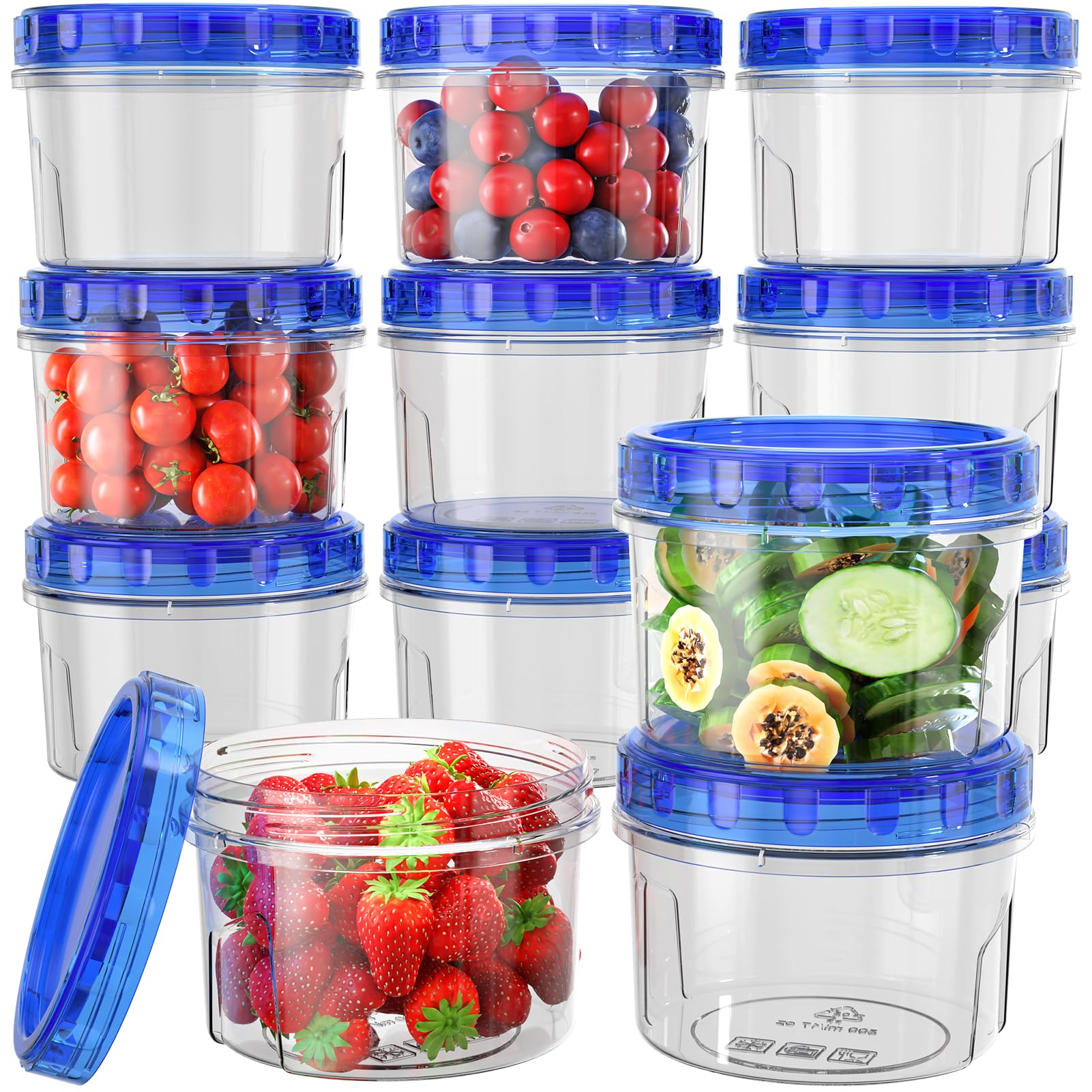 HOMETALL 6 Pcs Food Storage Containers with Lids Airtight(6 Containers & 6 Lids), Plastic Leak Proof Meal Prep Container with Free Labels & Marker, BPA-Free, Freezer Microwave Safe