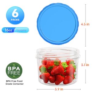 HOMETALL 6 Pcs Food Storage Containers with Lids Airtight(6 Containers & 6 Lids), Plastic Leak Proof Meal Prep Container with Free Labels & Marker, BPA-Free, Freezer Microwave Safe