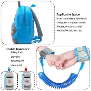 RICHMYC 3 in 1 Toddler Backpack Leash, Baby Harness Anti Lost Wrist Link Cute Cute 3D Child Harnesses Leashes for 1-5 Years Old Baby Boys Girls (Shark)