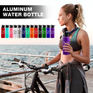 Bokon 24 Pack Thank You Appreciation Gifts Lightweight Aluminum Water Bottle Bulk Reusable Water Bottle with Twist Cap Buckle Leakproof Gym Sports Water Bottle for Camping Hiking (20 oz)