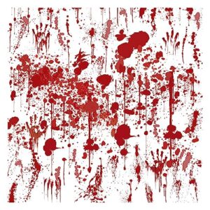 allenjoy 6 x 6 ft horror halloween party backdrop red table decor banner photography background photo booth props