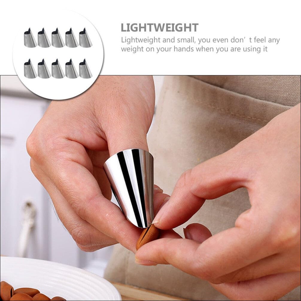 Finger Guards for Cutting 10 Pcs Stainless Steel Finger Guard Thumb Guard Finger Protector Knife Guard Kitchen Tool for Cutting Slicing and Chopping Kitchen Finger Protector