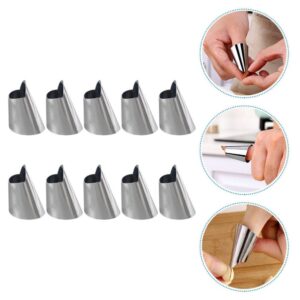 Finger Guards for Cutting 10 Pcs Stainless Steel Finger Guard Thumb Guard Finger Protector Knife Guard Kitchen Tool for Cutting Slicing and Chopping Kitchen Finger Protector