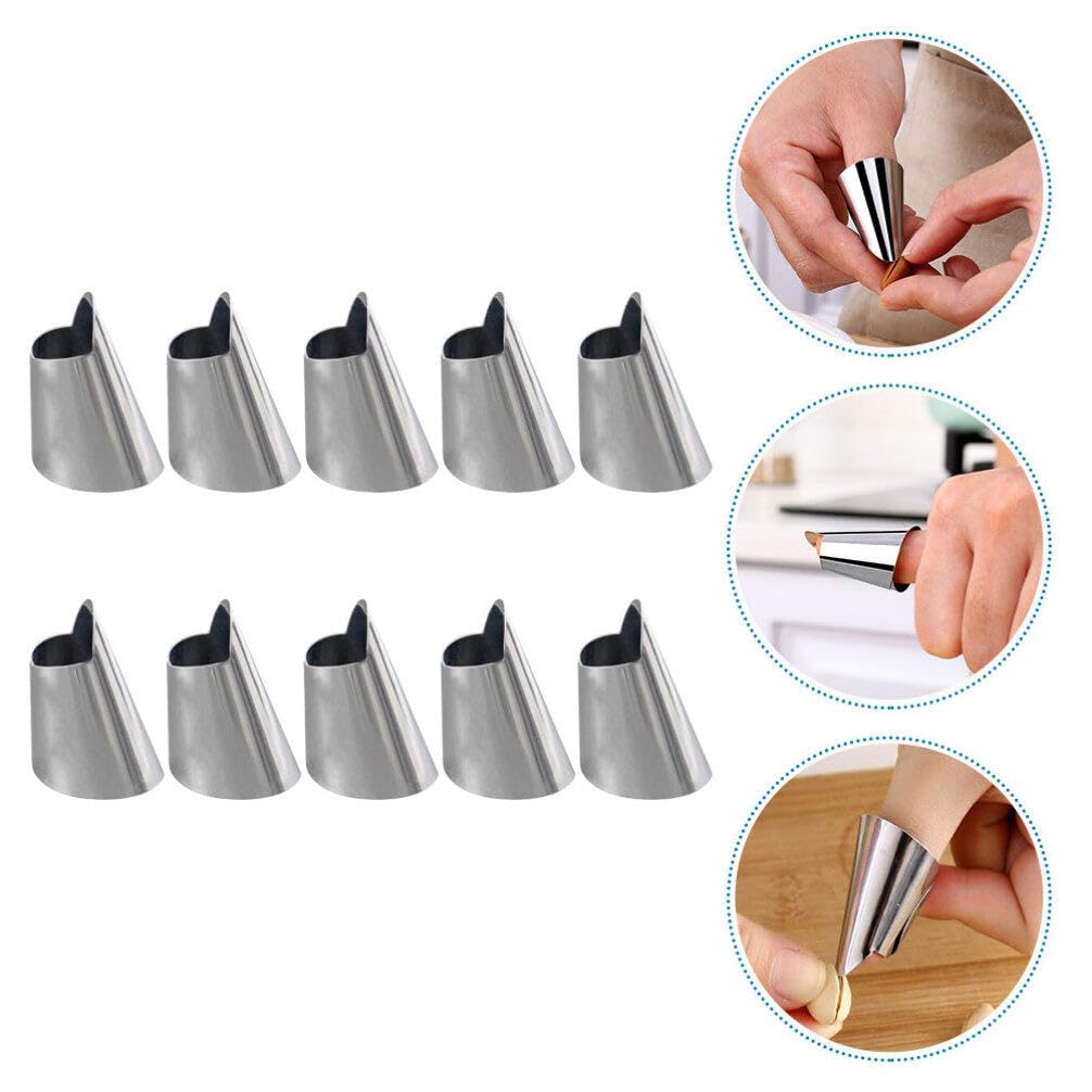 Finger Guards for Cutting 10 Pcs Stainless Steel Finger Guard Thumb Guard Finger Protector Knife Guard Kitchen Tool for Cutting Slicing and Chopping Kitchen Finger Protector