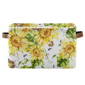 sdmka fabric storage baskets beautiful watercolor sunflower foldable baskets large storage bins for organizing shelves closet home, decorate your rooms