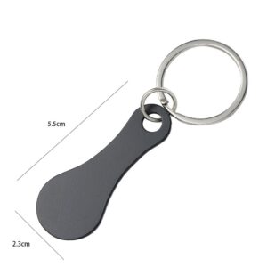 Key Ring Shopping Trolley Tokens,Stainless Steel Shopping Cart Trolley Token with Key Rings,Trolley Tokens Key Ring for Men Women(1pc Black)