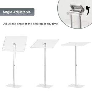 Goyappin Acrylic Podium Stand, Clear Podium,Pulpits for Churches,Transparent Presentation Lectern,for Churches, Weddings, Classroom, Conference ,23.6" L x 15.7" W x 42.3" H