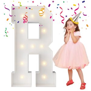 4ft marquee light up letters, large marquee letters, mosaic balloon frame letters big letters for engagement wedding decorations birthday party backdrop decor, balloon arch kit letter r
