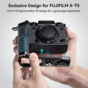 SmallRig X-T5 L-Shape Grip for FUJIFILM X-T5 Camera, Built-in Quick Release Plate for Arca, 1/4"-20 Holes, Ergonomic Silicone Handgrip, Shutter Button (Black) - 4260