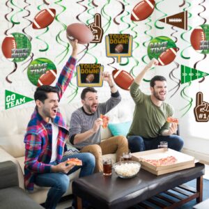 30 Pieces Football Party Decorations Football Hanging Swirl for Football Birthday Party Football Gameday Tailgate Party Supplies