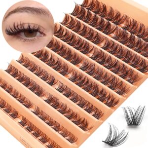veleasha lash clusters 120pcs d curl clusters lashes volume individual lashes wispy diy lash extensions fake eyelashes mix length 8/10/12/14/16mm at home lash extension clusters (10r,b10-d,8-16mm)