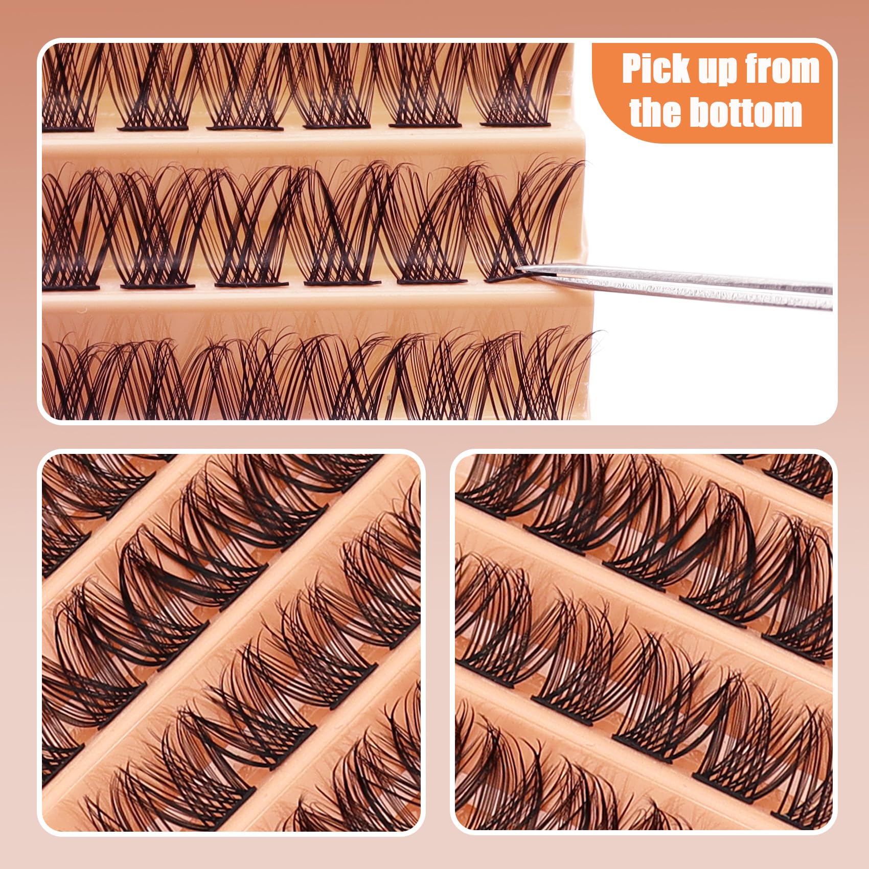 Veleasha Lash Clusters 120pcs D Curl Clusters Lashes Volume Individual Lashes Wispy DIY Lash Extensions Fake Eyelashes Mix Length 8/10/12/14/16mm at Home Lash Extension Clusters (10R,B10-D,8-16MM)