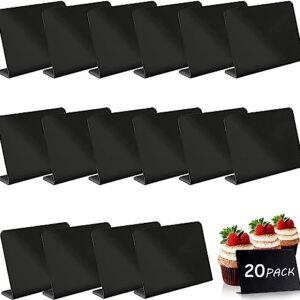 20 Pcs Mini Chalkboard Signs Set, BetterJonny Easy to Write and Wipe Out Food Chalkboard Signs for Parties Reusable Food Labels for School/Wedding/Birthday/Buffet/Party/Message Boards (4x3 inch)