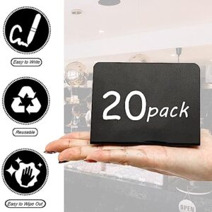 20 Pcs Mini Chalkboard Signs Set, BetterJonny Easy to Write and Wipe Out Food Chalkboard Signs for Parties Reusable Food Labels for School/Wedding/Birthday/Buffet/Party/Message Boards (4x3 inch)