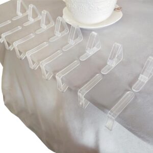 GERILKAI 24 Pack Tablecloth Clips - Clear Plastic Table Cloth Hold Clips -Outdoor Tablecloth Clips for Home Wedding Party Indoor Outdoor Events