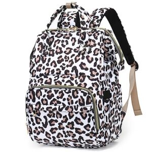 yusudan leopard lunch backpack for women, insulated cooler work business laptop backpacks girls school backpack college bookbags