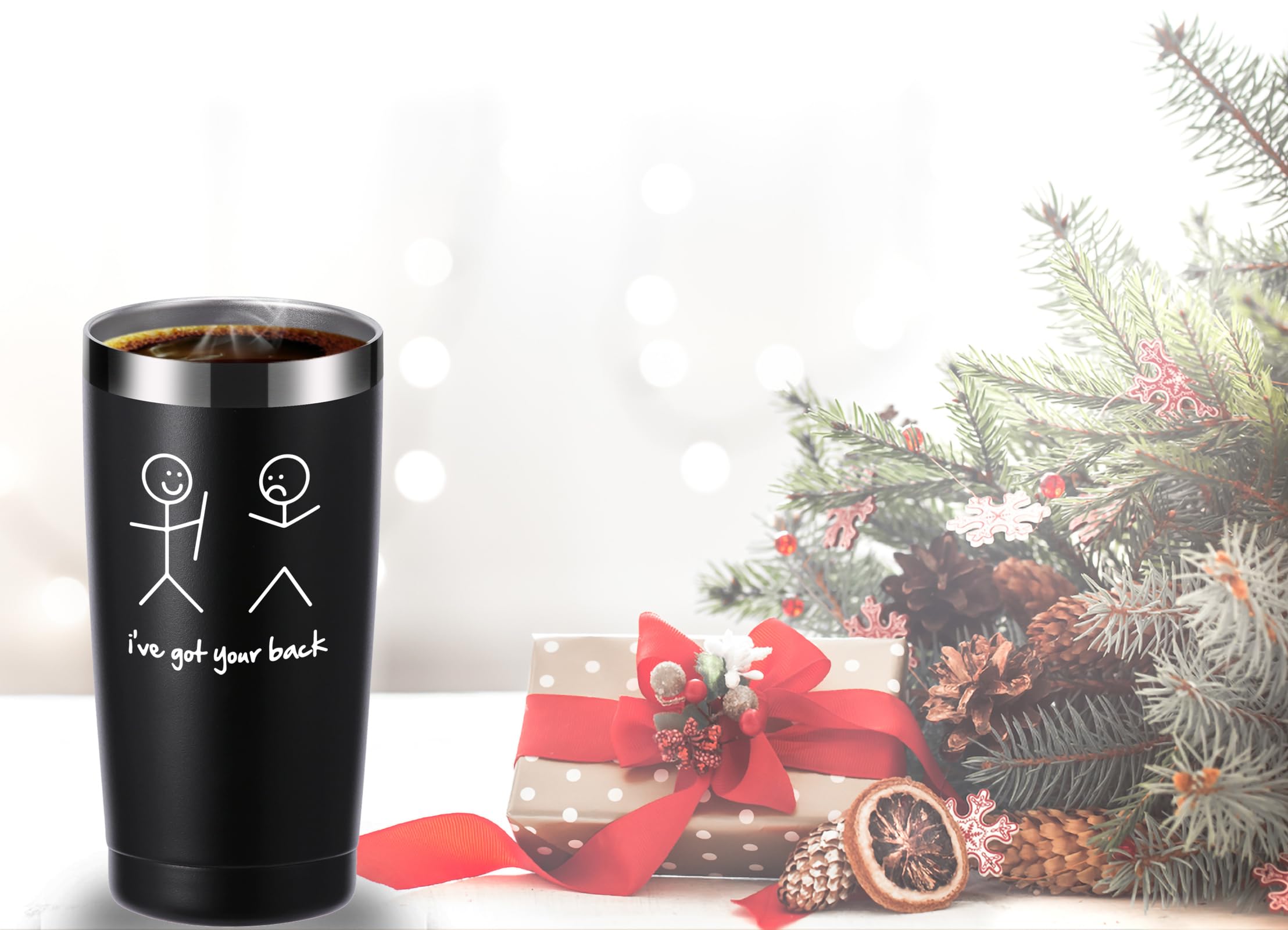 momocici I've Got Your Back 20 OZ Travel Mug Tumbler.Funny Novelty Joke Gag Friendship Sarcastic Men Gifts.Birthday,Christmas Gifts for Men Husband Friend Brother Boss Coworker(Black)