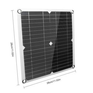 Ovfioaji 200W Solar Panel Kit 12V with 100A Solar Charge Controller and Extension Cable with Battery Clips for Boat Motorcycle Home Outdoor Lights RV Outdoor Camera Generators