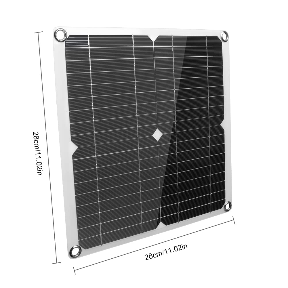 Ovfioaji 200W Solar Panel Kit 12V with 100A Solar Charge Controller and Extension Cable with Battery Clips for Boat Motorcycle Home Outdoor Lights RV Outdoor Camera Generators