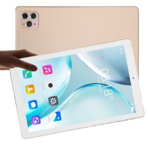 10.1 Inch Tablet, Portable IPS Octa Core CPU HD Tablet, 4GB RAM 64GB ROM 8MP 16MP Camera 5G WiFi Tablet PC for Office, Business, Gaming (Gold)