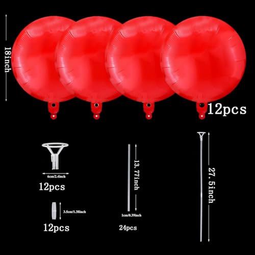 12 Pack Halloween Decoration Includes Reusable Cool Red Balloon Kit with Balloon Sticks with Cups, Halloween Prop,Halloween Decoration for Halloween Cosplay