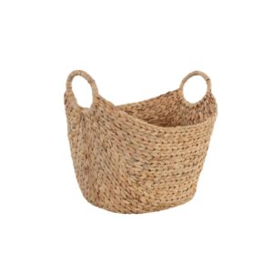 sedlav large natural water hyacinth boat basket - handwoven eco-friendly storage solution - stylish and durable home organizer, great for display, décor, and everyday use