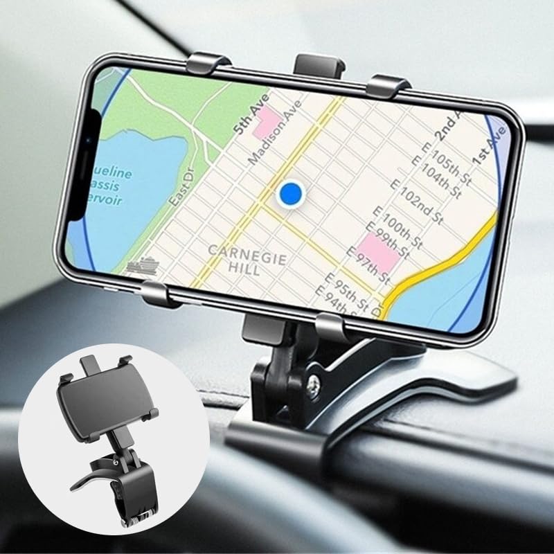 HETECH Car Phone Holder Mount, 360 Degree Rotation, Dashboard and Rearview Mirror, Compatible with iPhone, Samsung, Huawei, Nokia, LG, 4-7 Inch Smartphones