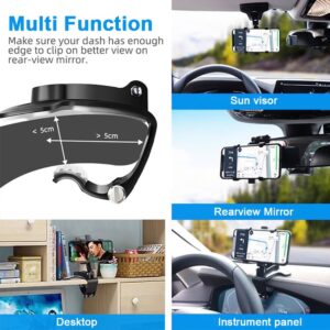 HETECH Car Phone Holder Mount, 360 Degree Rotation, Dashboard and Rearview Mirror, Compatible with iPhone, Samsung, Huawei, Nokia, LG, 4-7 Inch Smartphones