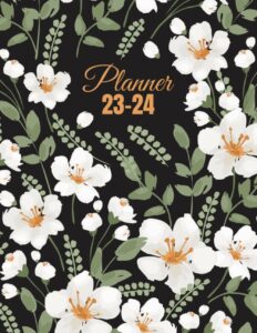 academic planner august 2023 - july 2024: daily, weekly and monthly 2023 2024 academic year 8,5x11 | calendar schedule organizer | floral cover design